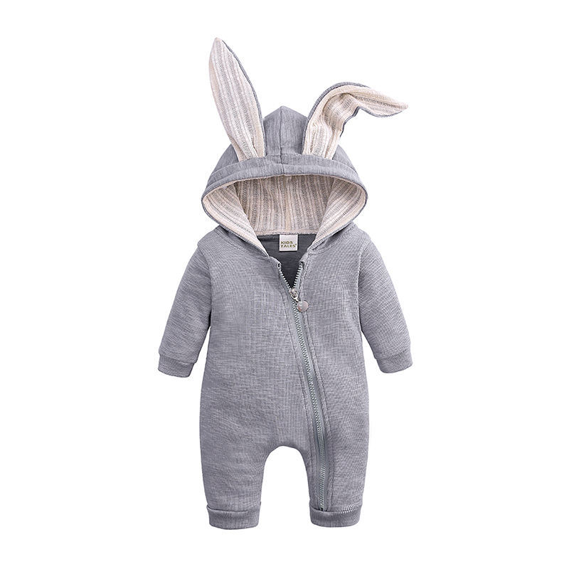 Conyson Wholesale Newborn Baby Girls Boys Cotton Knitted Long Sleeve Jumpsuit Rabbit Ear Baby Clothes Romper