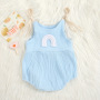 ins 2021 Newborn Baby Boys Girls Summer Ribbed Romper Sleeveless Rainbow Pattern Toddler Summer Rompers
