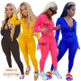Fall 2022 Women Clothes Custom Logo 2 Piece Women Jacket Sweatsuit Set Tracksuit Sweatsuit Joggers Pants Two Piece Pants Set