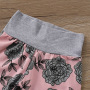 Wholesale High quality 2021 summer popular casual letter long sleeve button o-neck top print flower pants baby girls clothes set