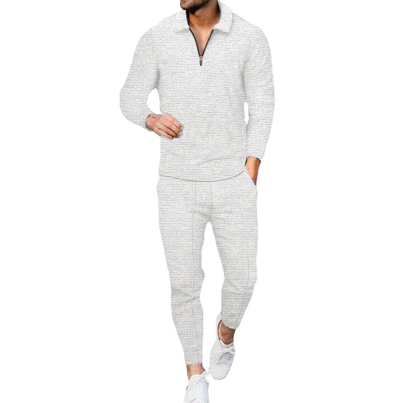Wholesale Spring 2023 Designer Custom Logo Solid Long Sleeve Street men's sports leisure long-trousers two-piece men Set