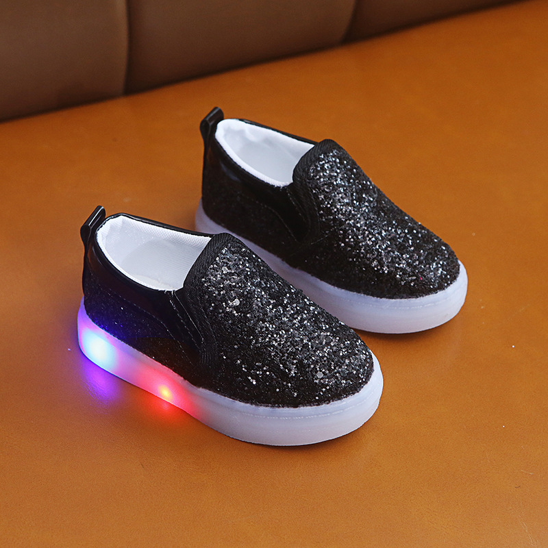 Conyson hot sale new fashion korean toddler size 21-30 Children's baby Casual shoes kids boy girl LED light shine sneakers shoes