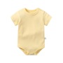 Conyson Wholesale Soft Babi Kids Rompers Unisex Baby Clothes Casual Solid 100% Cotton Short Sleeves Newborn Jumpsuits