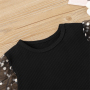 Conyson Wholesale spring autumn boutique children girls clothes hole pearl jeans sets toddler baby girls clothing sets