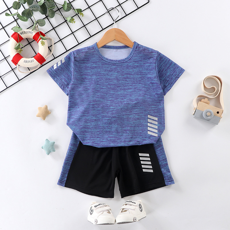 Conyson popular fashion toddler children Summer Baby kids wear quick-dry sports clothes tracksuits Boy Girl shorts Clothing Sets