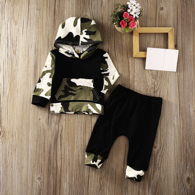 Conyson Autumn Winter Pudcoco Baby Boy Clothes Set 0-3 Year Casual Toddler Kids Newborn Hooded Tops Pants 2Pcs Outfits Set