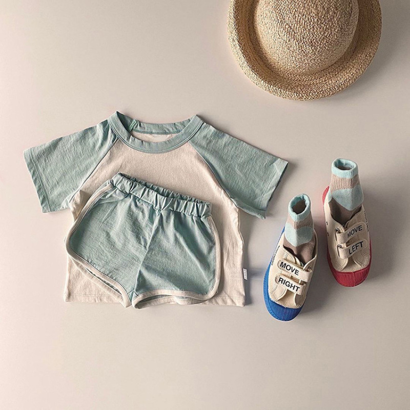 Conyson Wholesale Hot Fashion Cotton Summer Worsted Kids Clothes Summer Sleeve Baby Boys Girls Outfits Cotton Two Piece Clothes