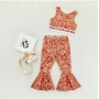 Conyson Wholesale Summer Boutique Kids Girl Clothing Sets Sleeveless Vest Long Flower Pants 2pcs Casual Chlidrens Girls Suits