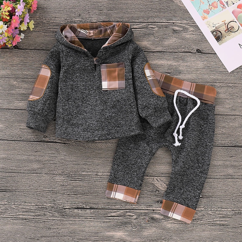 Manufacturer Discount Children's Warm Suit Long Sleeve Hot Selling Clothes Set Boy Toddler Applique Outfit