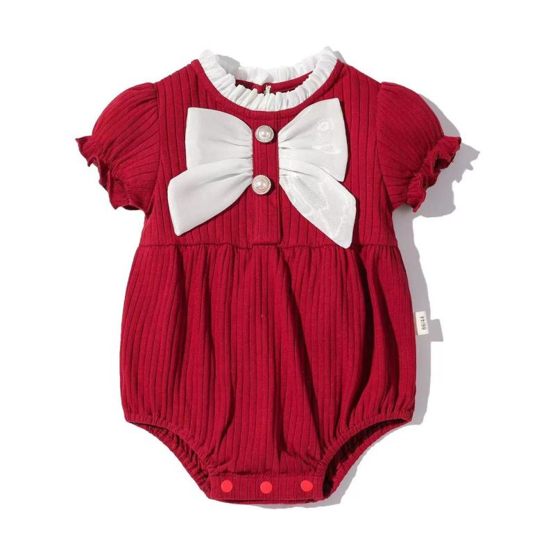 Conyson Infant Baby Girls Clothes Shorts Sleeve Bow Outdoor Clothing Cut Prince Baby Girl Romper