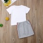 Hot Sale Fashion New Style Summer Kid Girls T Shirt Skirt Girls Outfits Clothing Set Two Piece Clothing Printing Kids Girls