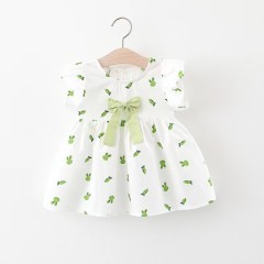 Conyson Latest Design Summer Organic Cotton Fashionable Petal Sleeve Frill Hem 1-3 Years Casual Baby Clothes Girl Dresses