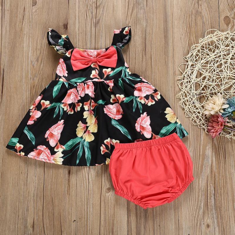 Conyson Children Wholesale Girls Summer Clothing Sleeveless Floral Flower Kids Clothing Girls' Dresses for 2-6 Years