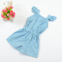 Conyson High Quality Euramerican Summer New Small Fly Sleeve Denim Overalls Kids Clothes Short Trousers Toddler Girls Suspender