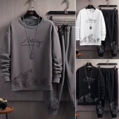 Conyson Latest Design Spring Autumn Cheap Plus Size Pullover Best Seller Trackie Men's Casual Outdoor Hoodies And Pants Set