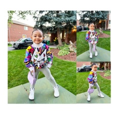 Conyson Spring Girl European Style T-shirt Long Sleeve Fashion Casual Children's Printed 1-7 Years Baby Girl Kids Clothing Shirt