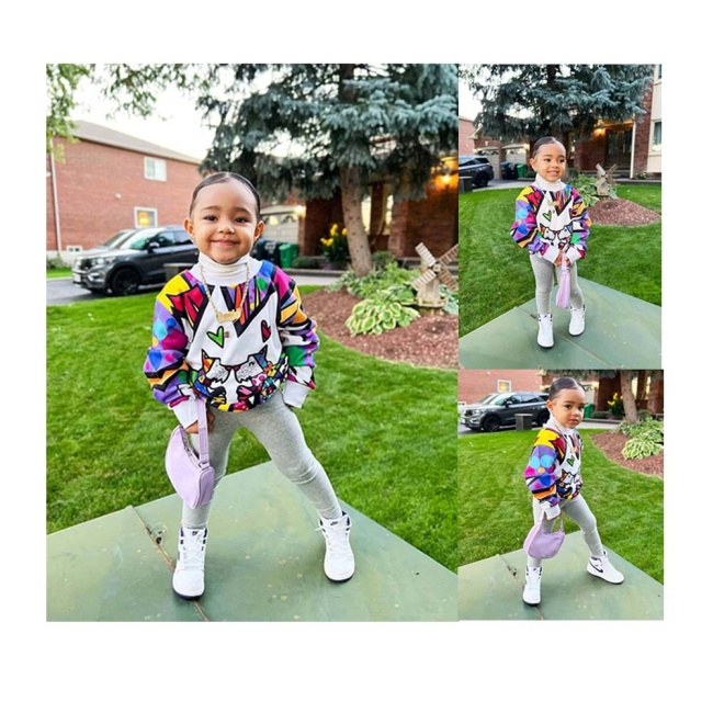 Conyson Spring Girl European Style T-shirt Long Sleeve Fashion Casual Children's Printed 1-7 Years Baby Girl Kids Clothing Shirt