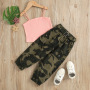 Conyson New Fashion Summer Kids Girls Clothes Sets Camouflage Print Sleeveless Solid Vest Tops Long Pants 2Pcs Fantasy Outfits