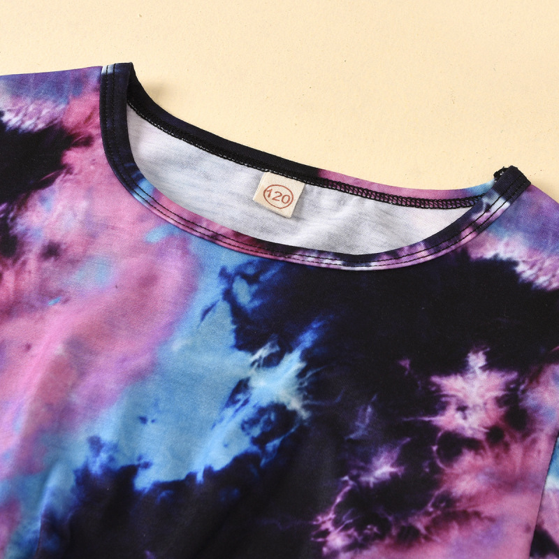 New Boutique Summer Toddler Girls 2-piece T-shirt And Shorts Tie Dye Clothing Set