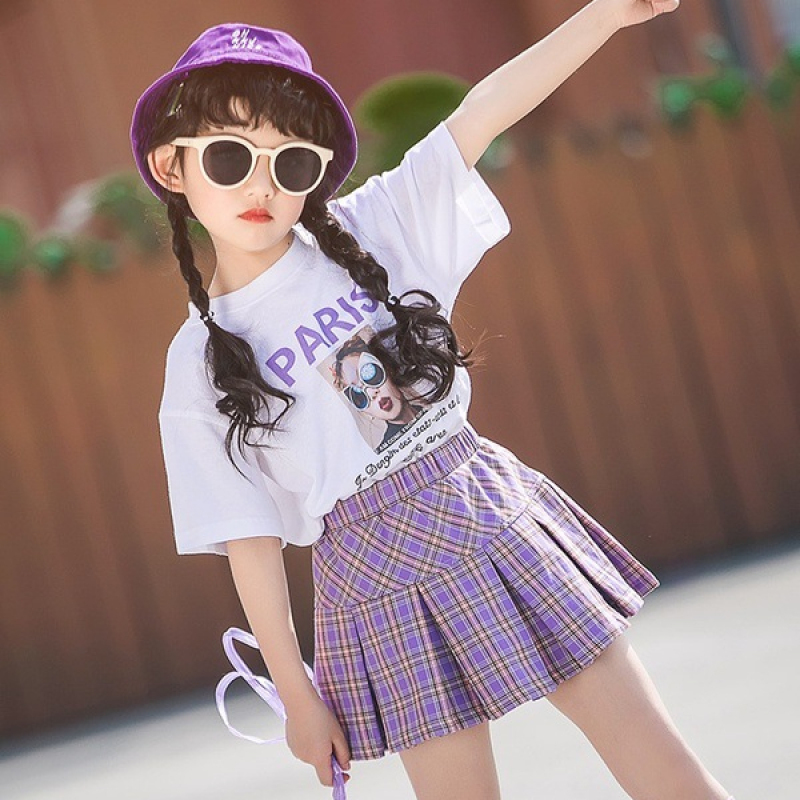 Baby Girls Summer Suit New Children Girl Short Two-piece Hot New Style Kids Fashion Summer Short Sleeve Printed Dress Set Girls