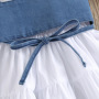 Conyson Hot Sale Suspender Plain Solid Formal Summer New Baby Cotton 2 Pieces Dress Ruffle Little Girls Floral Tutu  Kids Dress