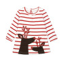 Conyson Hot Sale Sweet Autumn Winter Christmas Long Sleeves Infant Skirt Pure Cotton Baby Santa's New Year Girl's Striped Dress