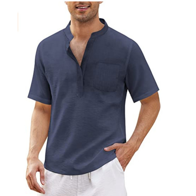 Conyson Summer Muscle Men Custom Polo Casual Pocket Short Sleeve Button Shirts With Collar Beach Quick Dry Fitness Men's T-Shirt