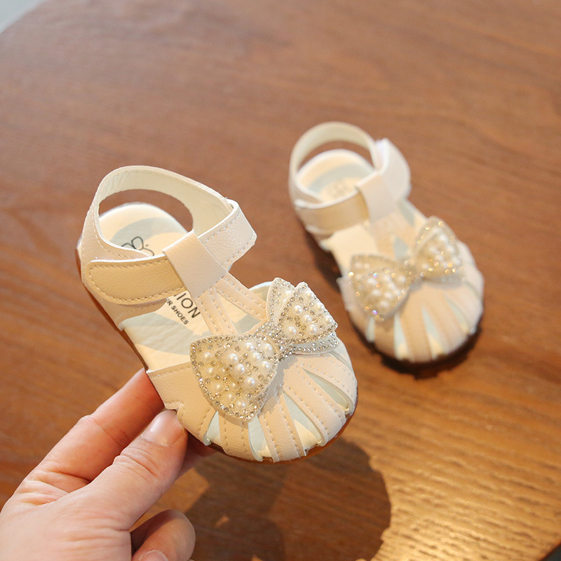 Conyson Summer New Baby Children Princess Soft Leather with Bow Prewalker Fashion Kids Trendy Rolling Casual Kids Girls Sandals