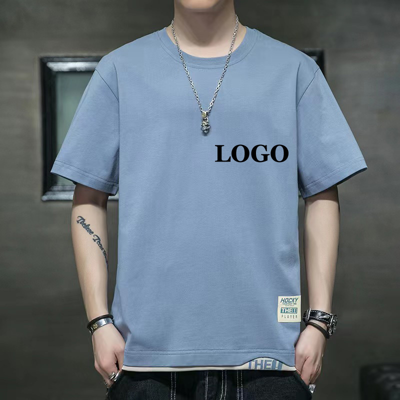 Conyson Wholesale Spring Summer 180gsm Oversized T Shirt Custom 100% Cotton Printing Logo Printed White Black men's T-shirt