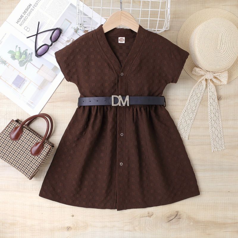 Conyson Wholesale 2023 African Light Shirt Ruffle Design Formal Summer Party Cotton Short Sleeve 2-7Y Prom Kids Clothing Dress