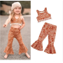 Conyson Wholesale Summer Boutique Kids Girl Clothing Sets Sleeveless Vest Long Flower Pants 2pcs Casual Chlidrens Girls Suits