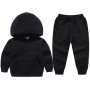 Conyson Wholesale Custom Logo Baby Boys Hoodie Customize Fashion Cotton Hoodie Pants 2pcs Kids Girls Clothing Sets