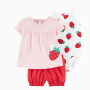 Toddler Girls Sleeveless Dress Sets 3 Piece Cute 100% Cotton Baby Girl Clothing Sets Summer Rompers