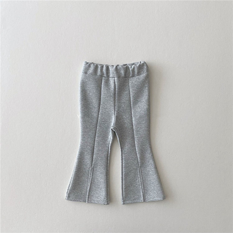 Conyson Toddler Kid Baby Girls Solid Fashion Cotton Split Boot Cut Pant Elegant Streetwear Cute Trousers Infant Flares Pants