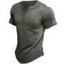 Conyson Europeon Style Good Quality Summer Pure Color Organic Cotton Vintage Loose Breathable Men's Button T-shirt Polo t Shirts