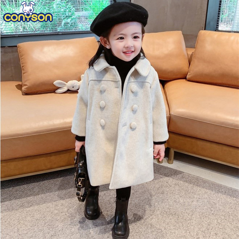 Conyson Children Coat Kids Clothing Outfit England Style Winter Clothes Jacket Baby Girl Windproof Long Winter Coat