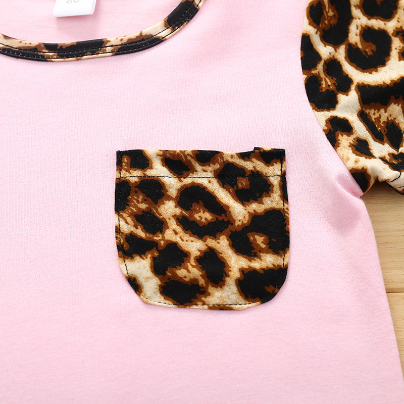 Conyson hot sale Fashion korea Leopard Printed boutique Summer kids t shirt shorts Outfit Set Cotton Baby boy Girl Clothing Sets