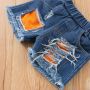 Custom Summer Off Shoulder Top Ripped Holes Denim Shorts Children Toddler Outfits Ruffle Pant Kids Baby Girls Clothing Sets