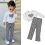 Conyson Stock Lots Spring Autumn Comfortable Casual Style Lattice Design Polyester Two Piece Girls Kids Clothing Sets