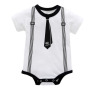 Conyson Infant Climbing Clothes Gentleman Style Printed Cotton Short Sleeve Summer Toddler Boy Jumpsuit Triangle Baby Rompers