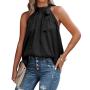 Conyson New Design Europeon Style Summer Halter Bowknot Leopard Print Sleeveless 10 Colors Loose Plain Satin waistcoat woman