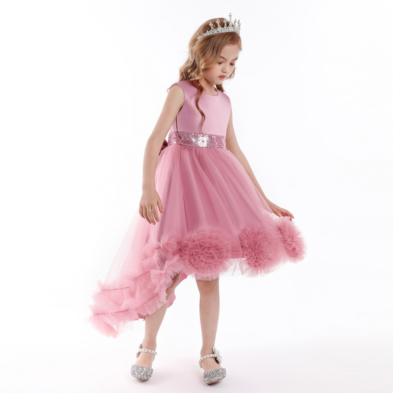 New Style Party 2021 New Style Birthday Dresses Evening Wedding Dress Sequin Lace Bouffant Dresses Kids Princess