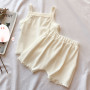 Conyson hot sale Sleeveless Vest pants Kids Girls 2pcs Summer Boutique Kids Clothing Set Cotton pants Set Baby Girl Clothes set