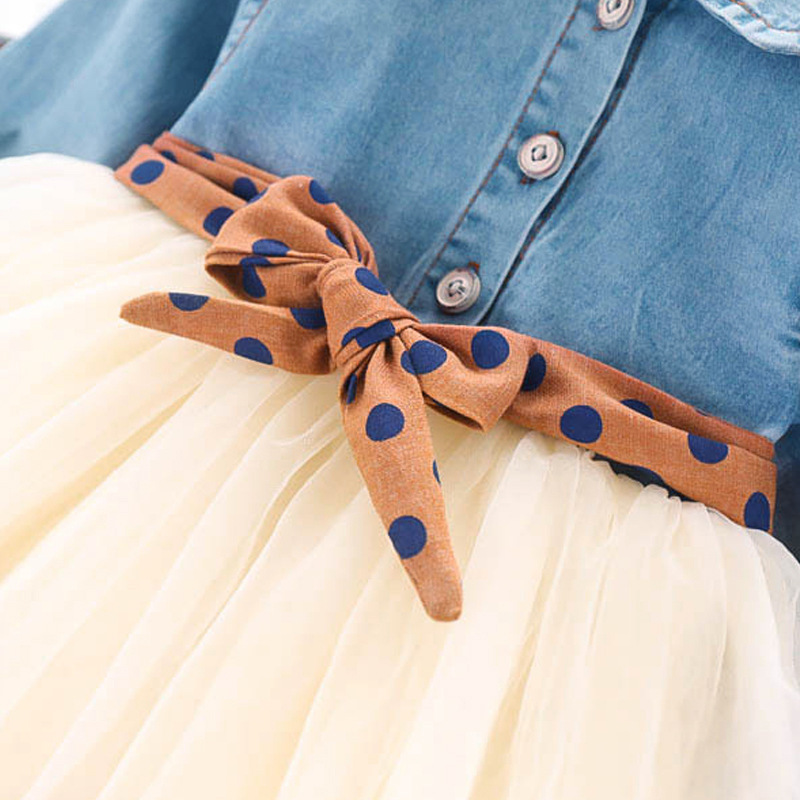 High Quality 2021 Leopard Belt Girl Summer Autumn Dresses Beautiful Kids tiered skirt Casual cowboy Clothing sets
