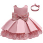 Wholesale Custom O-Neck A-Line baby Sleeveless clothes Kid Girls Boutique Party Dress Kid