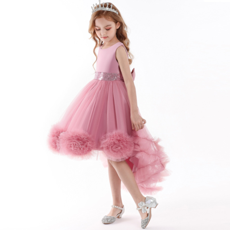 New Style Party 2021 New Style Birthday Dresses Evening Wedding Dress Sequin Lace Bouffant Dresses Kids Princess