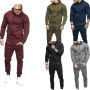 Conyson High Quality Custom Logo Spring Jumpsuit Plus Size Tracksuit Men's 2Pcs Sport Wear Slim Joggers Hoodies Long Men Set