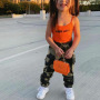 Conyson girls clothing sets fashion toddler baby girls tank top and camo pants 2 piece jogger pants set streetwear