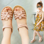 Conyson Wholesale Summer Fashion Soft Bottom Princess Sport Shoes Kids Girls Flower Strap Up Heeled Sandals Femme
