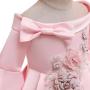 Conyson Formal Little Girls Princess Dress Off Shoulder Medium Sleeve Floral Dresses Zip Party Wear Kids Girl Evening Dress